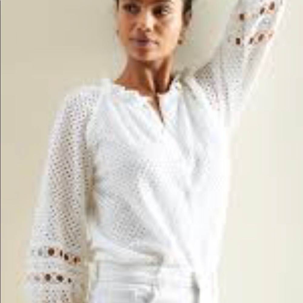 Banana Republic Brand new white eyelet shirt.